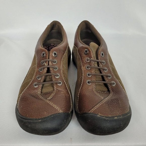 SALE 5/$25 Keen Presidio Leather Oxford Lace Up Sneaker Cascade Shitake Brown - Picture 3 of 10